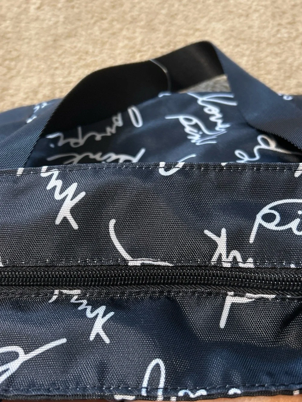 PINK Victoria's Secret Black Tote with White Script